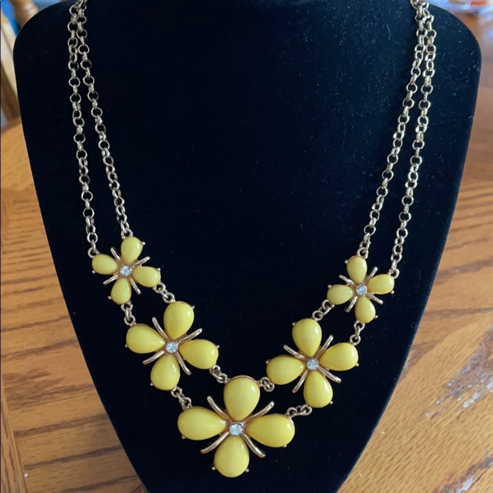 Yellow flower statement necklace